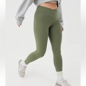 OFFLINE By Aerie Real Me High Waisted 7/8 Crossover Legging- Olive Green